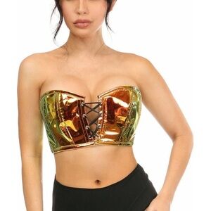 Lavish sunset holo short bustier